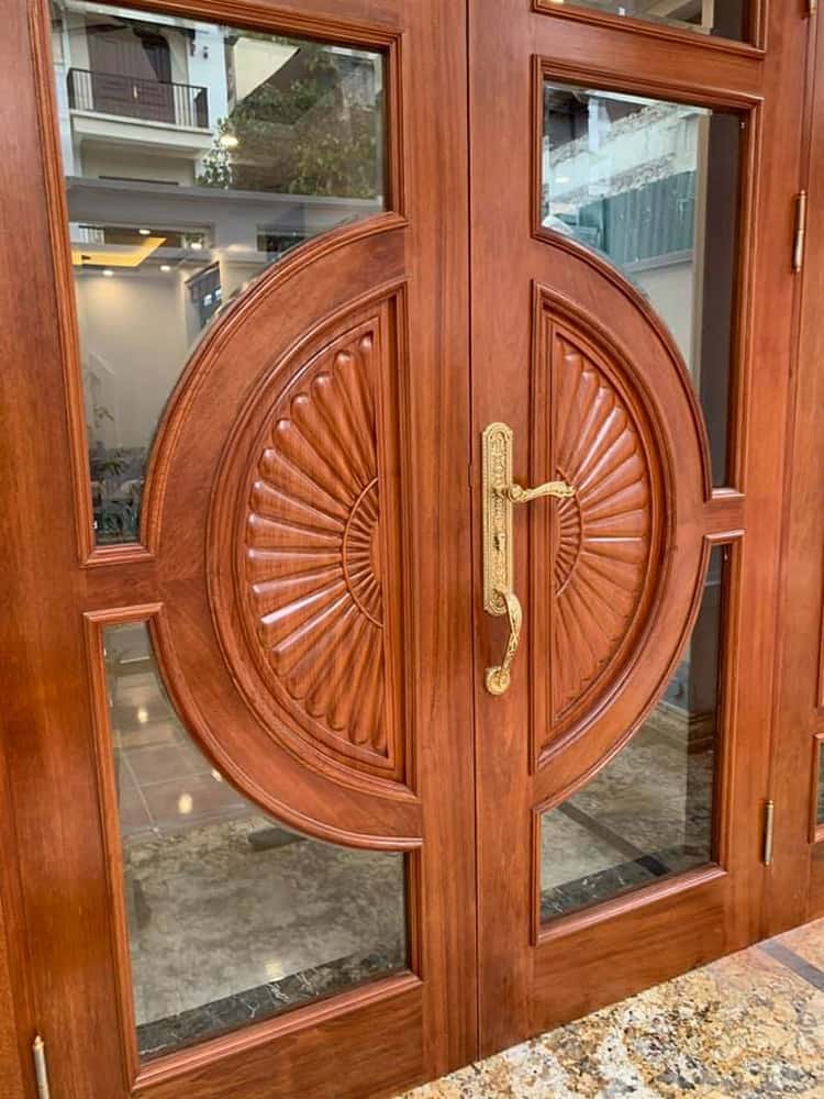 cửa gỗ kính 2 cánh
