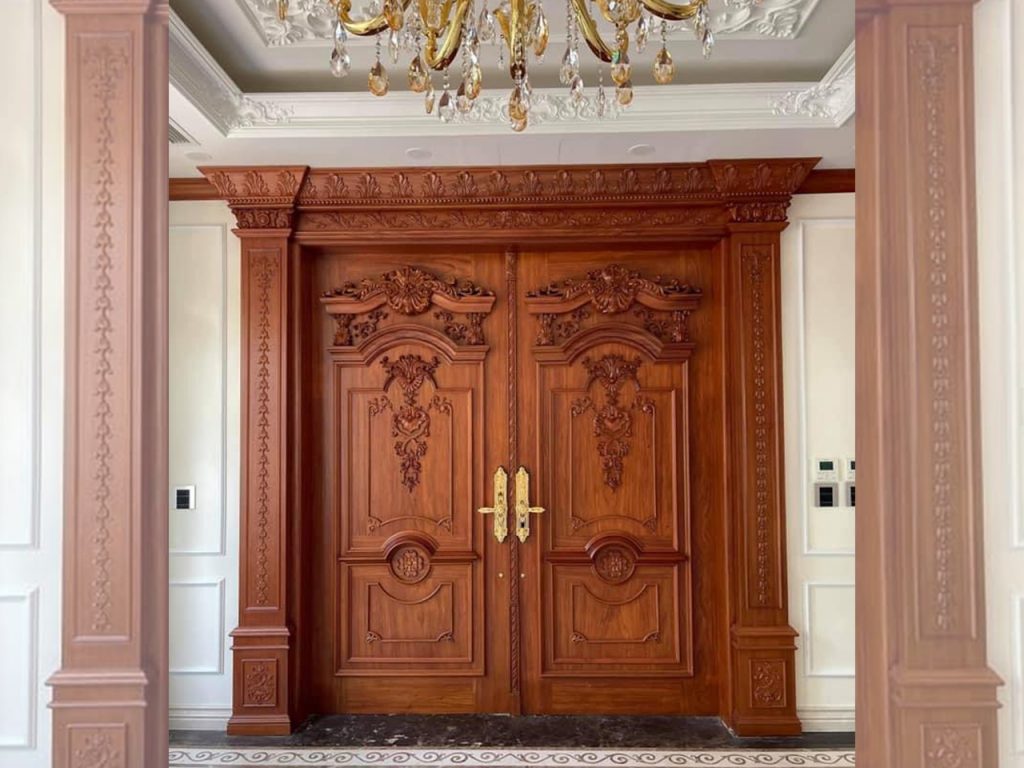 Cửa gỗ đẹp 2 cánh tại vinh