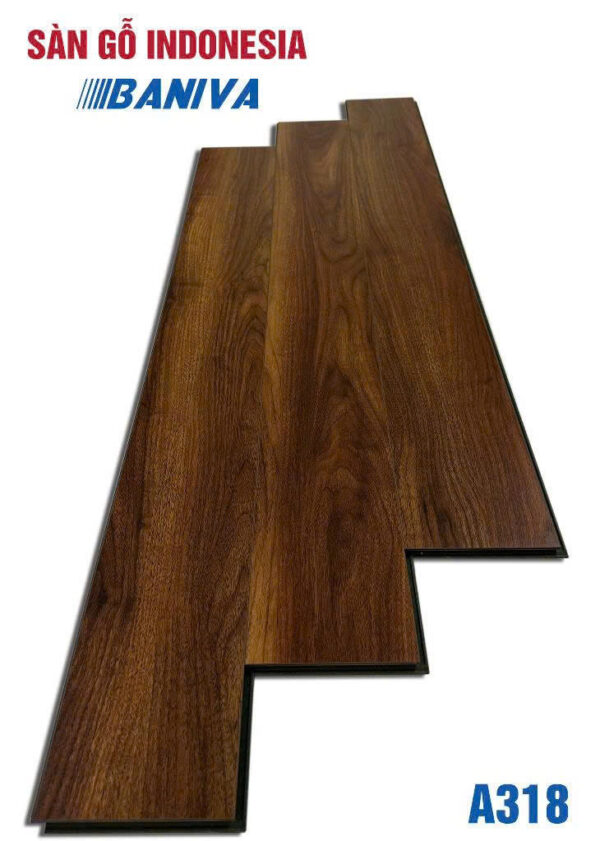 Sàn Gỗ Indonesia HDF cốt xanh Baniva A318